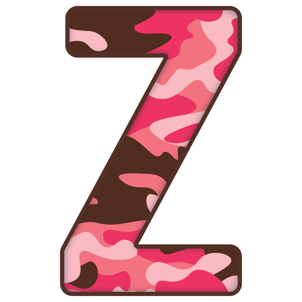 Pink Camo Alphabet Fabric Panel 18