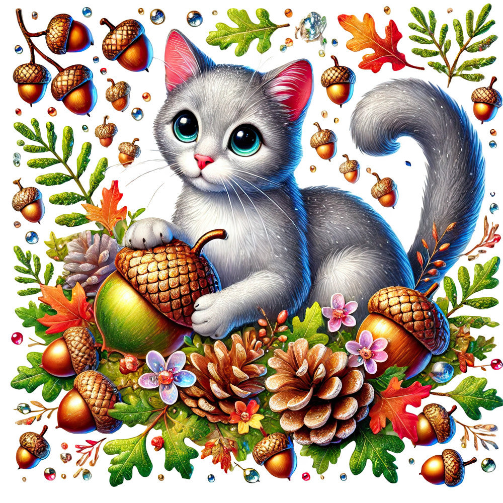 Autumn Cats Fabric Panel 15