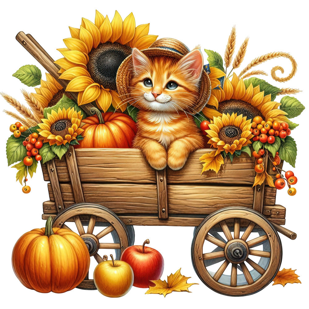 Autumn Cats Fabric Panel 39