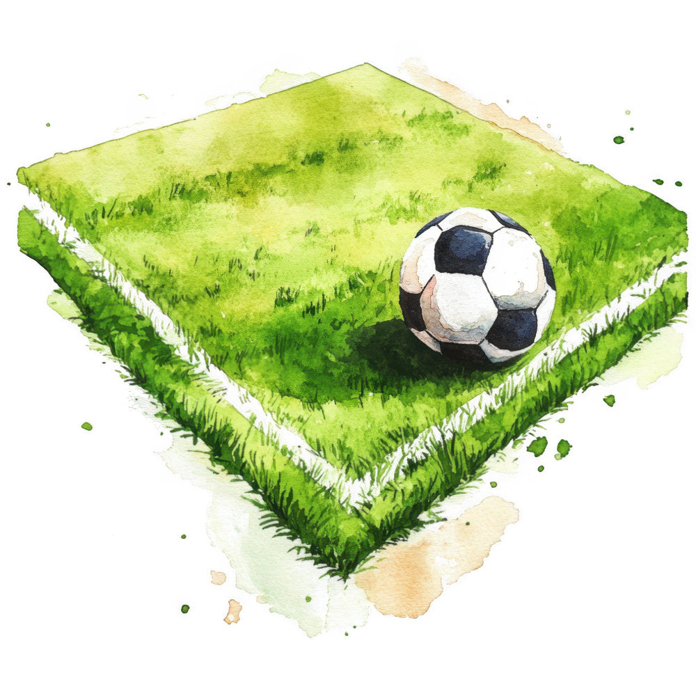 Watercolor Soccer Fabric Panel 2