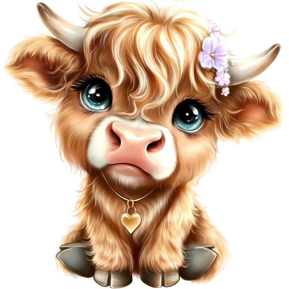 Adorable Highland Cows Fabric Panel 19