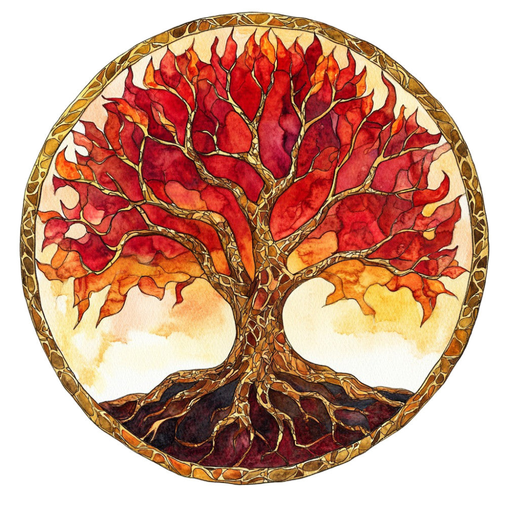 Tree of Life Stained Glass Fabric Panel 14