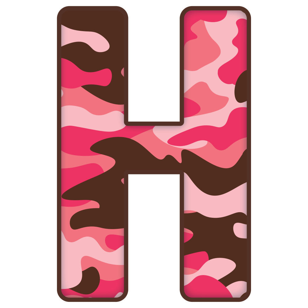 Pink Camo Alphabet Fabric Panel 36