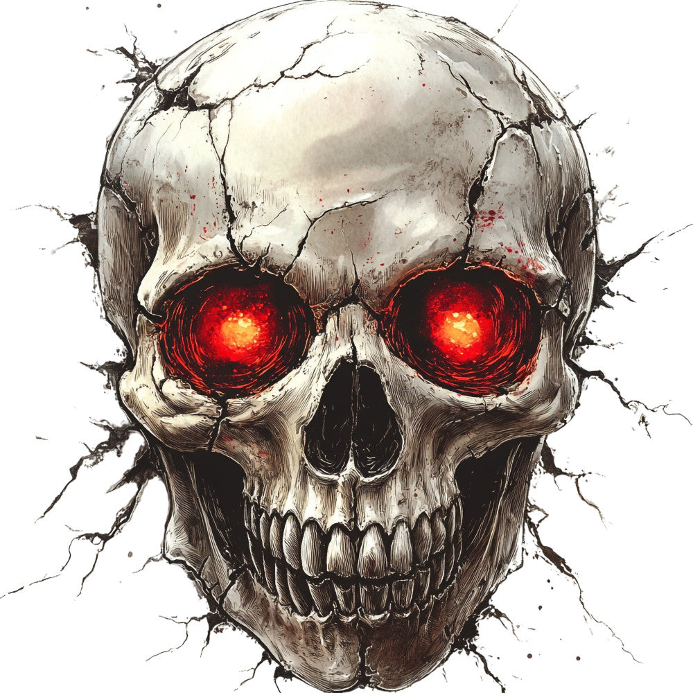 Red Eyed Skull Fabric Panel 9