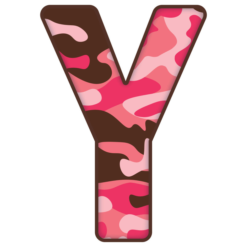 Pink Camo Alphabet Fabric Panel 17