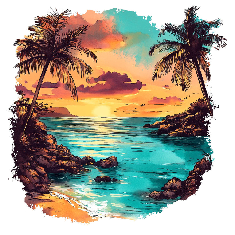 Tranquil Beach Fabric Panel 1