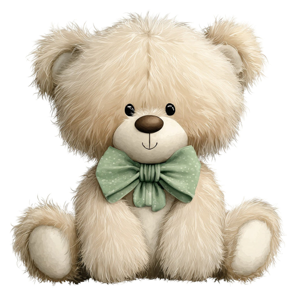 Watercolor Teddy Bear Fabric Panel 16
