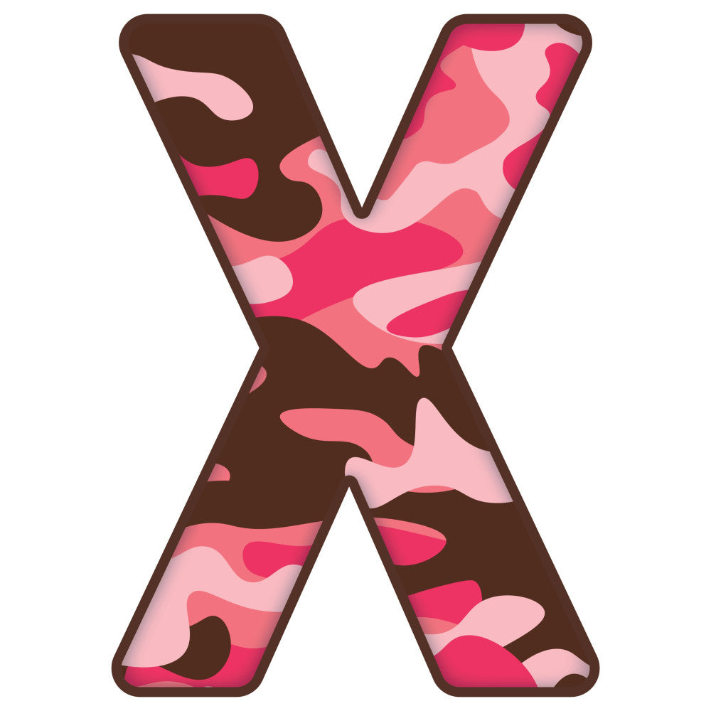 Pink Camo Alphabet Fabric Panel 16