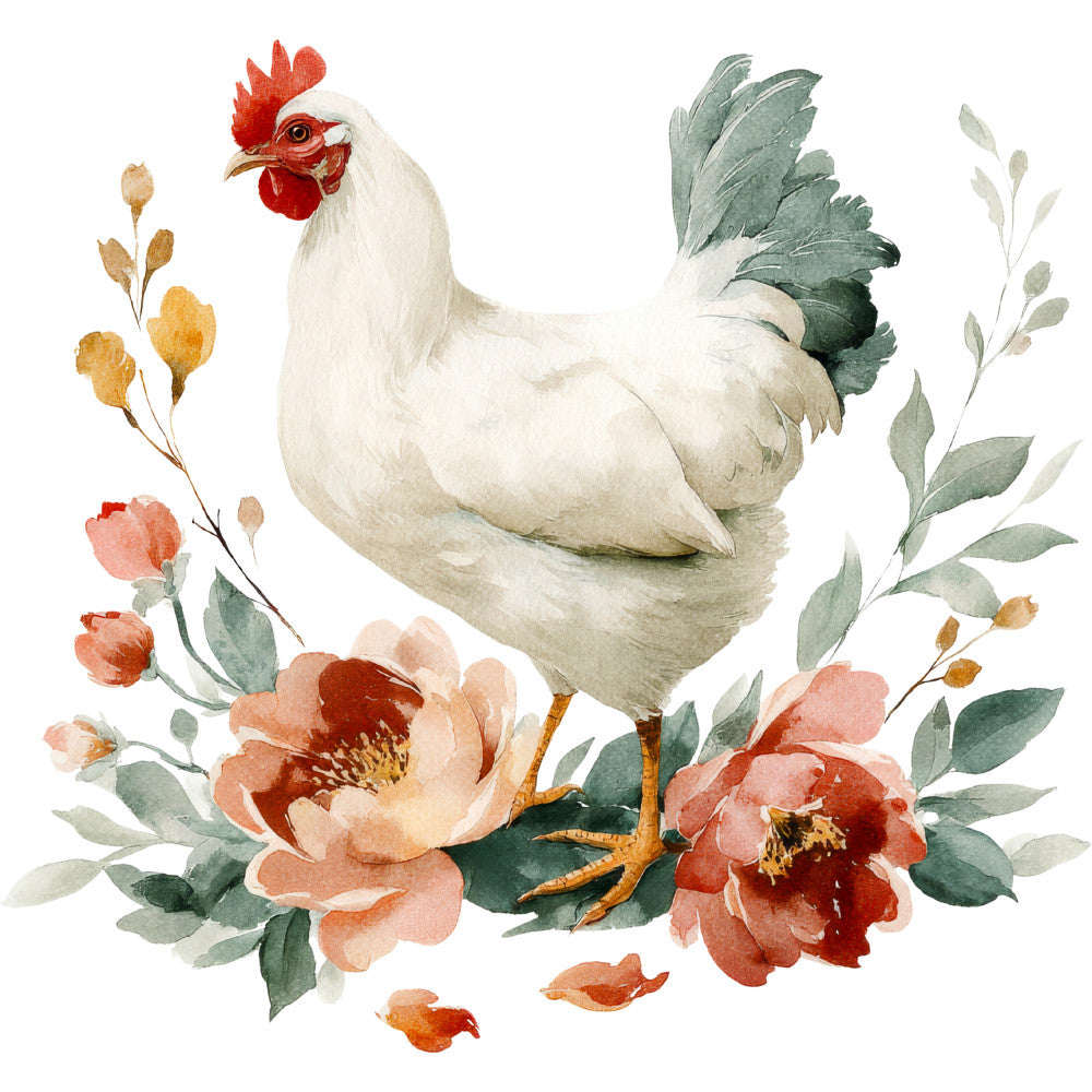Farmhouse Chicken Decor Fabric Panel 16