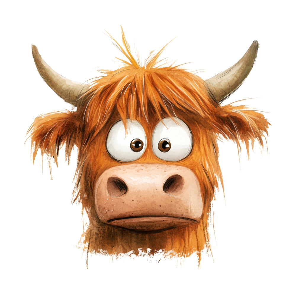 Adorable Highland Cow Fabric Panel 19