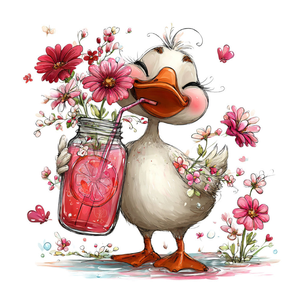Whimsical Summer Goose Fabric Panel 20