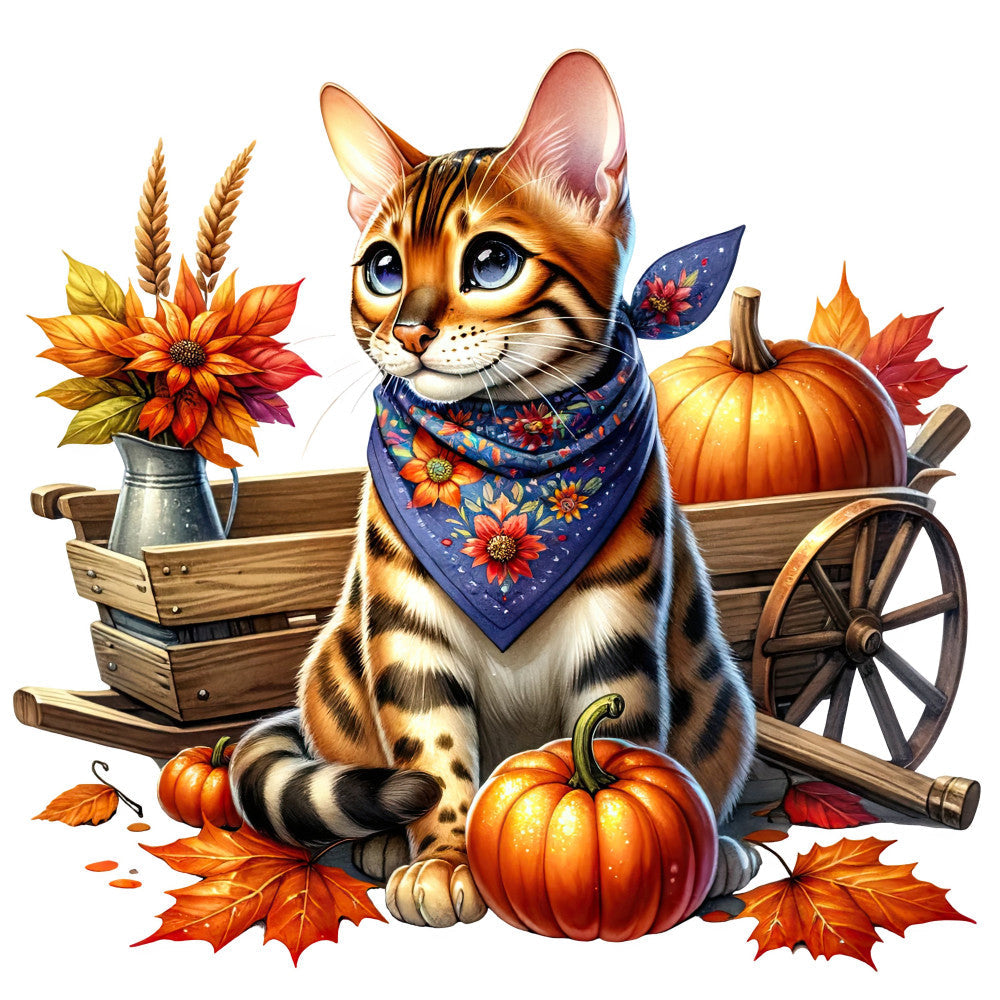 Autumn Cats Fabric Panel 67