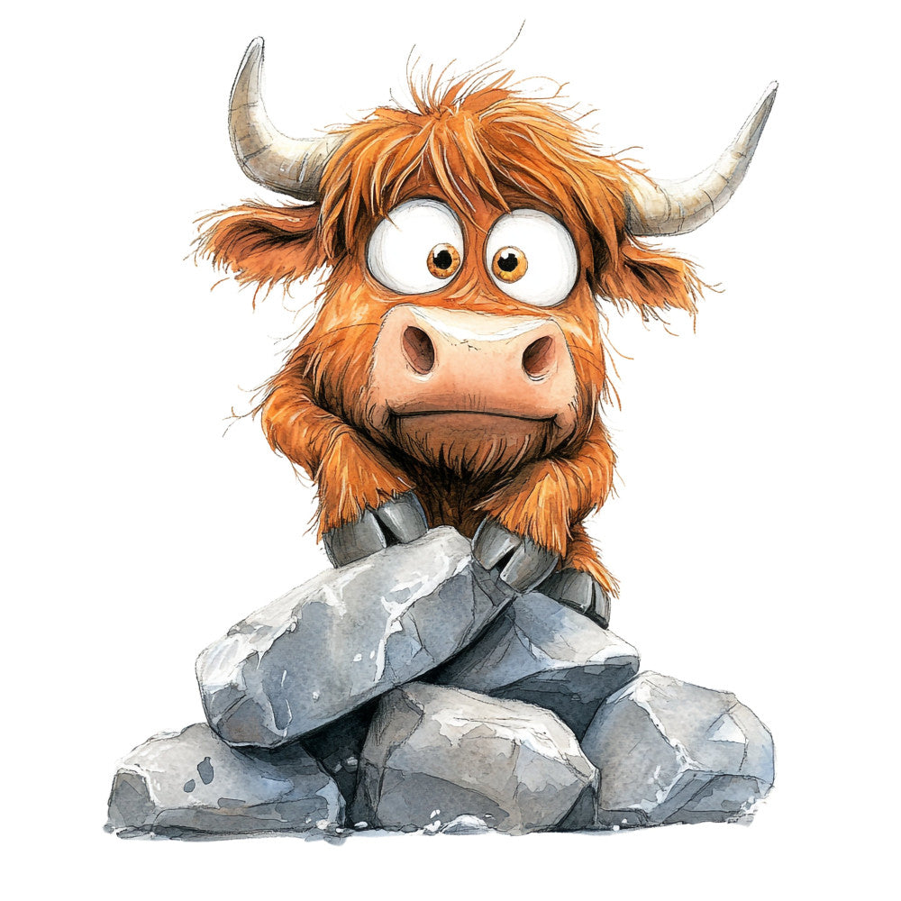 Adorable Highland Cow Fabric Panel 16