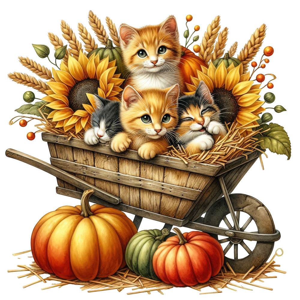 Autumn Cats Fabric Panel 93