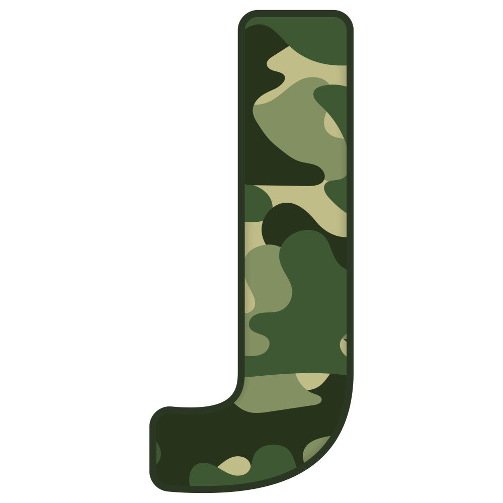 Green Camo Alphabet Fabric Panel 2