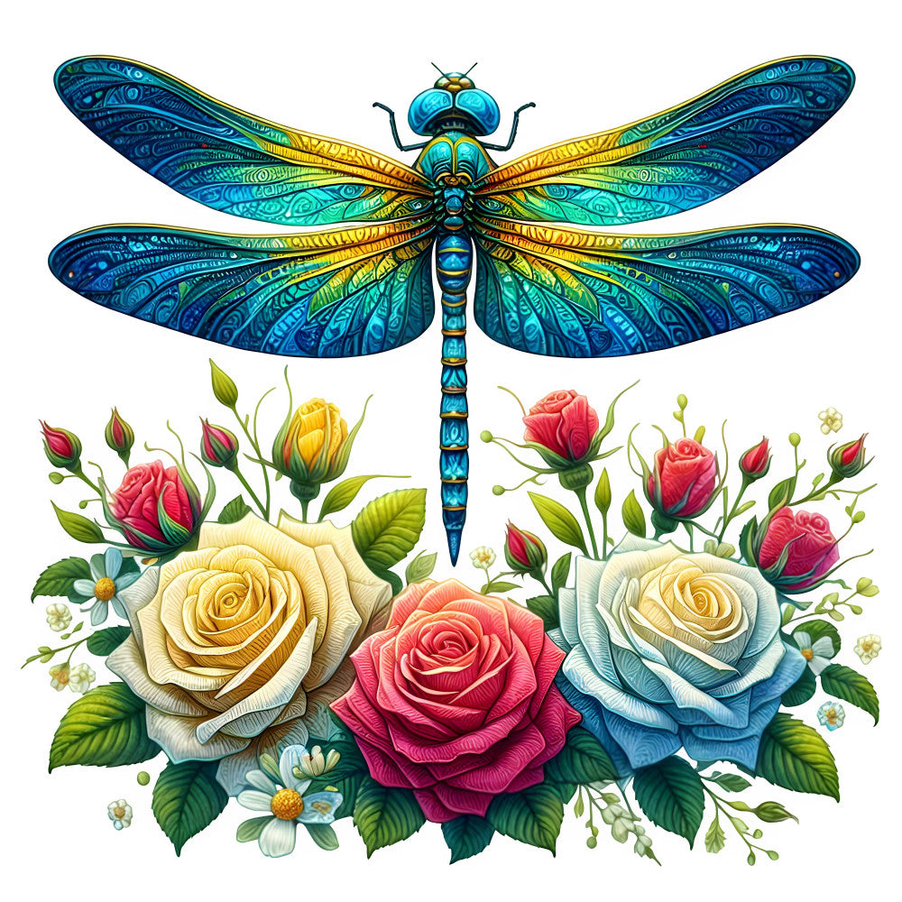 Dragonfly Flower Fabric Panel 9