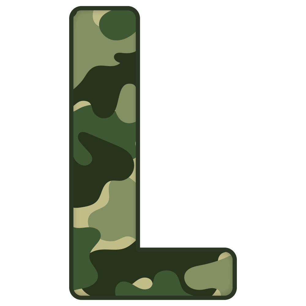 Green Camo Alphabet Fabric Panel 4