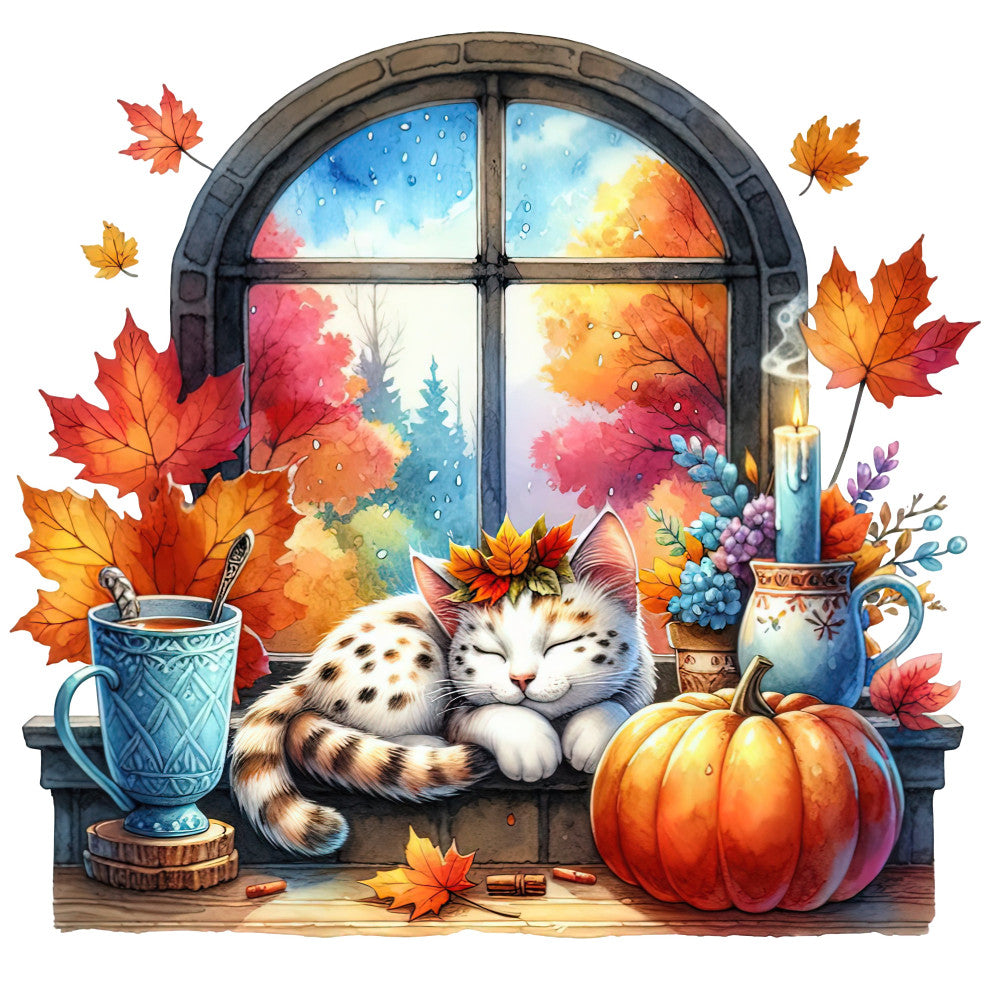 Autumn Cats Fabric Panel 101