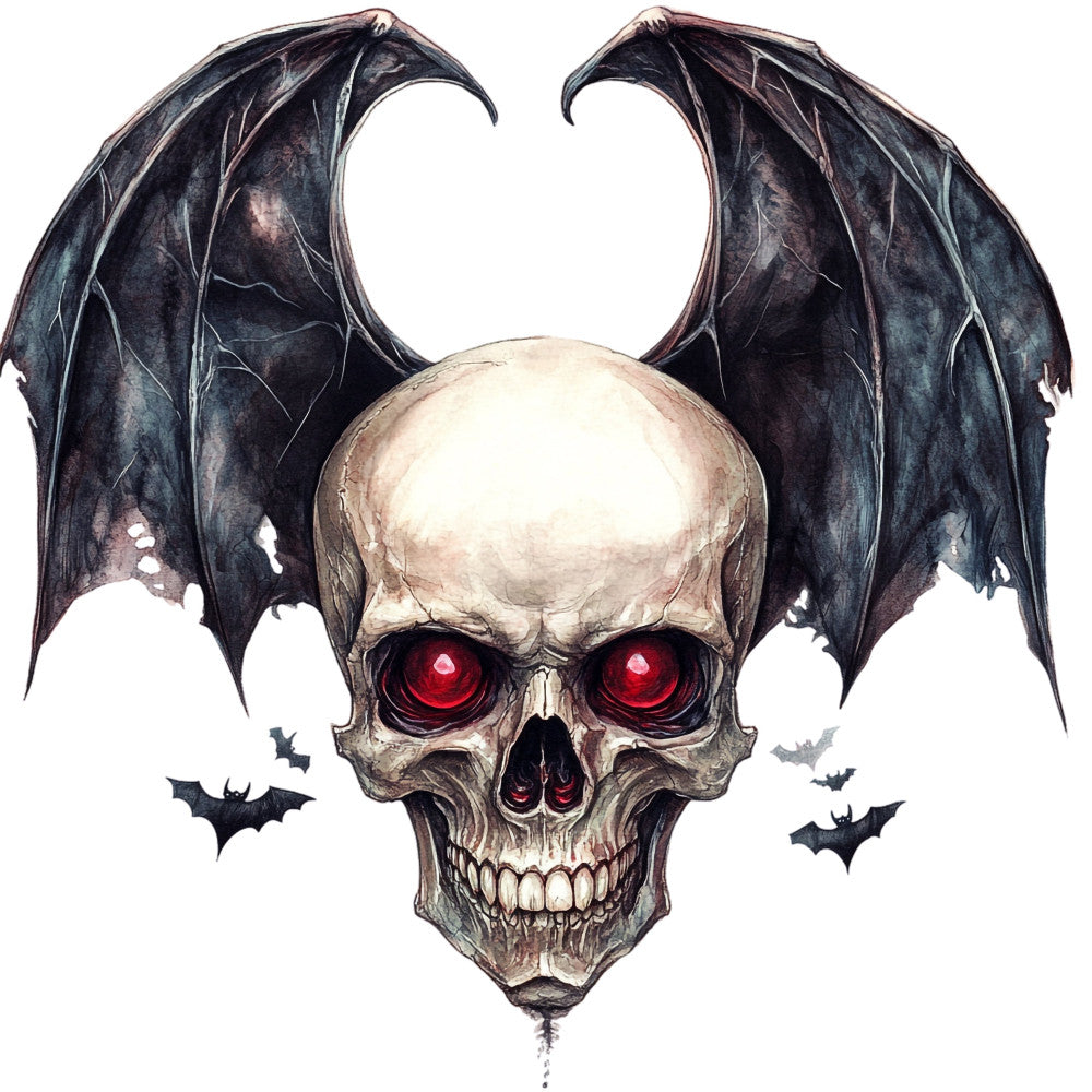 Red Eyed Skull Fabric Panel 32