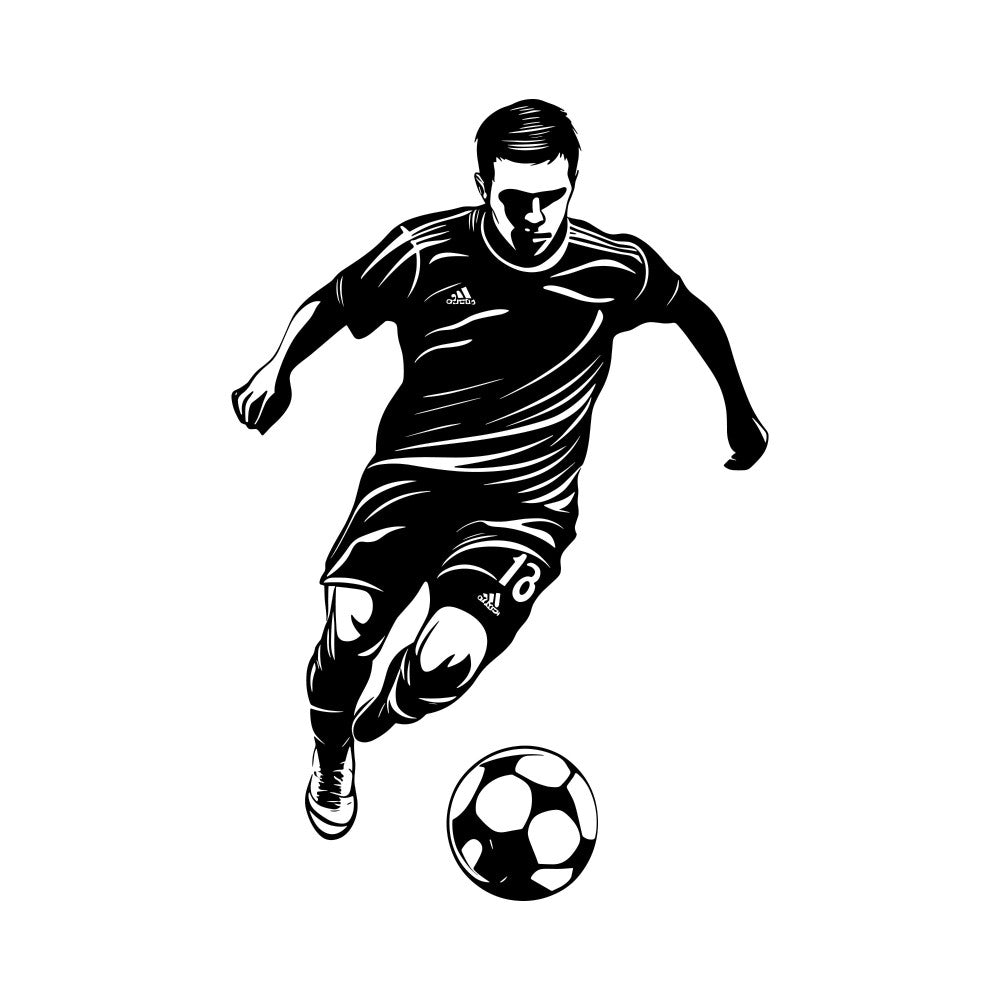 Soccer Player Silhouette Fabric Panel 1