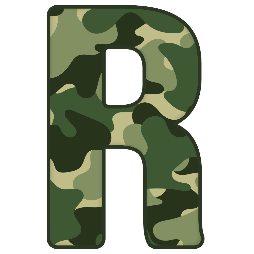 Green Camo Alphabet Fabric Panel 10