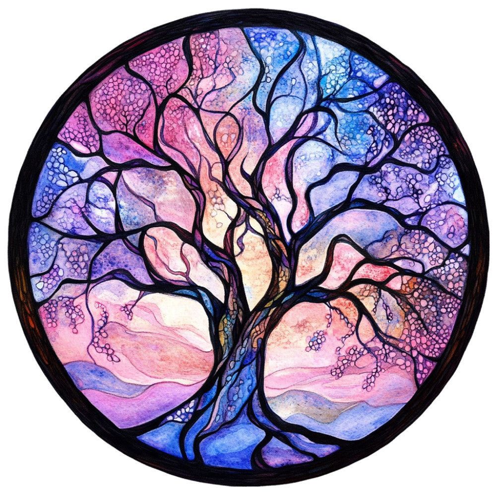 Tree of Life Stained Glass Fabric Panel 8