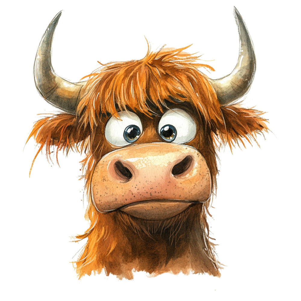 Adorable Highland Cow Fabric Panel 13
