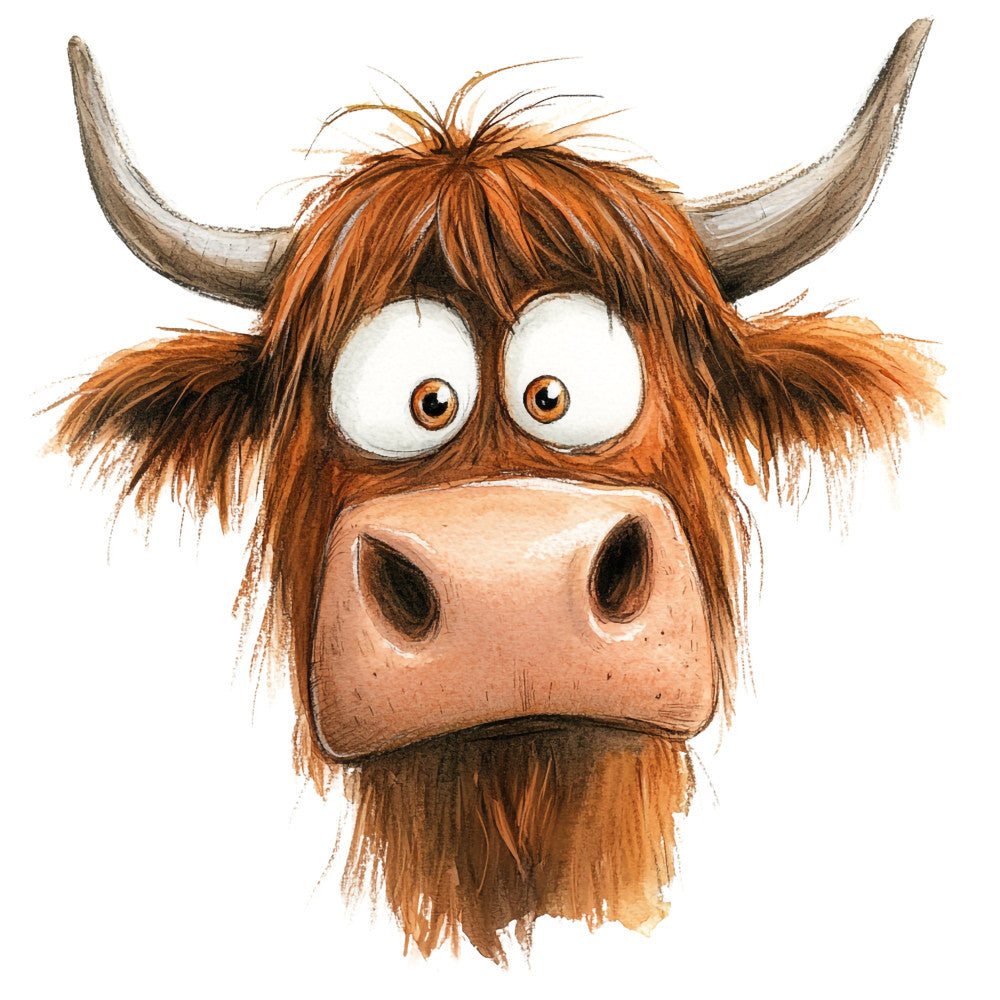 Adorable Highland Cow Fabric Panel 14