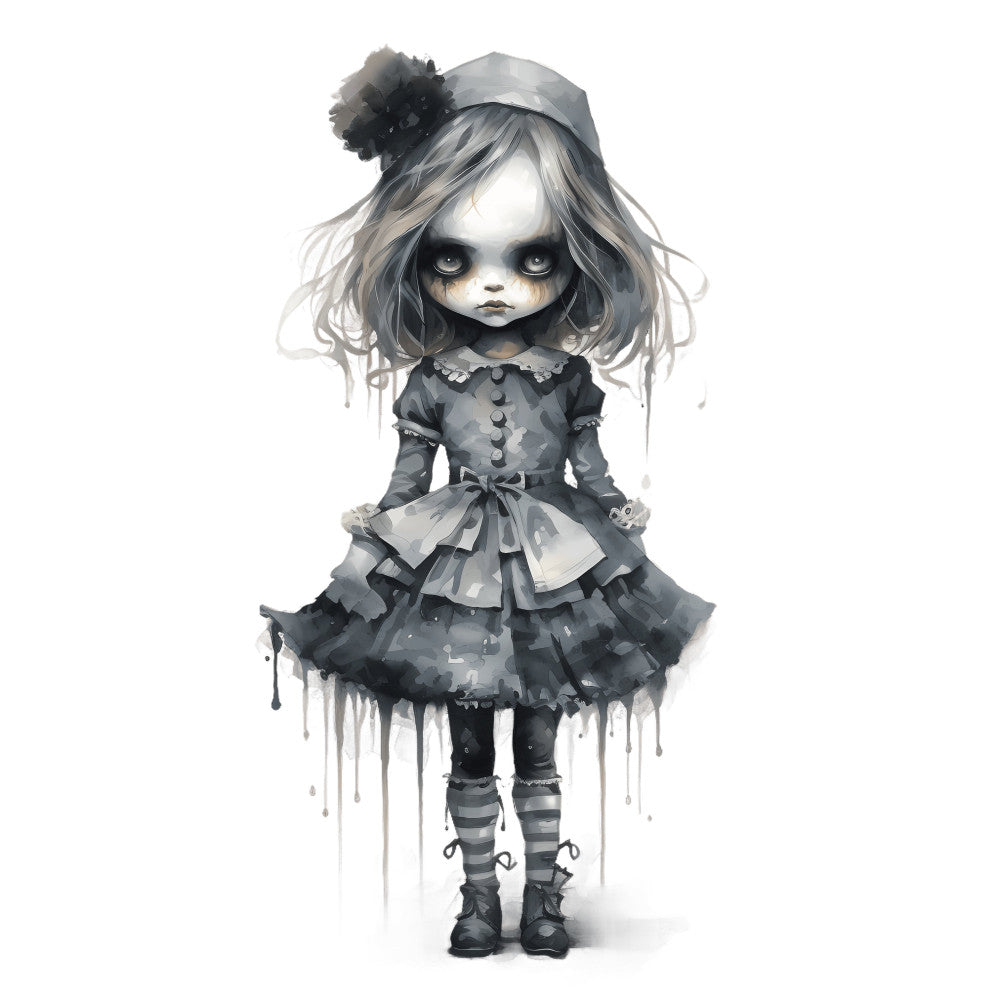 Creepy Horror Evil Dolls Fabric Panel 10