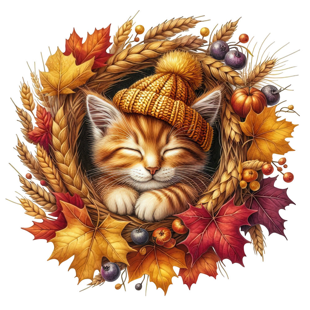 Autumn Cats Fabric Panel 33