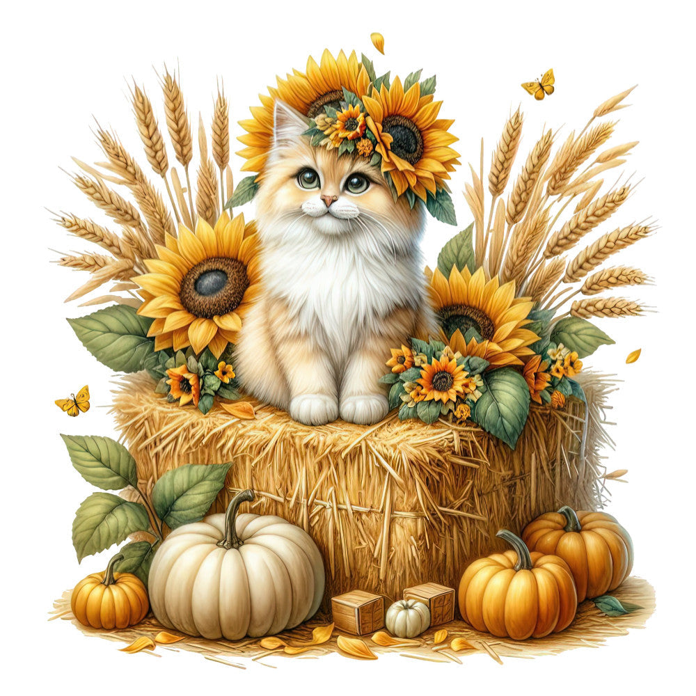 Autumn Cats Fabric Panel 91