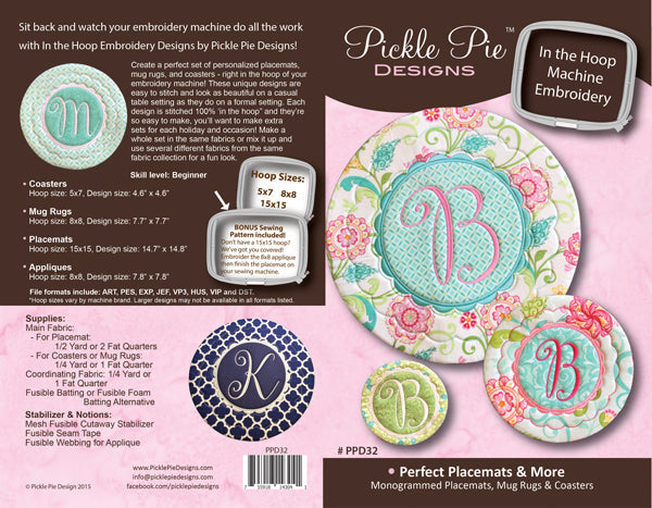 Perfect Placemats In the Hoop Embroidery Design Collection