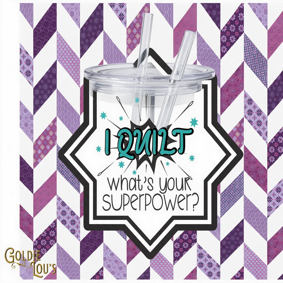 I Quilt Superpower Skinny Tumbler