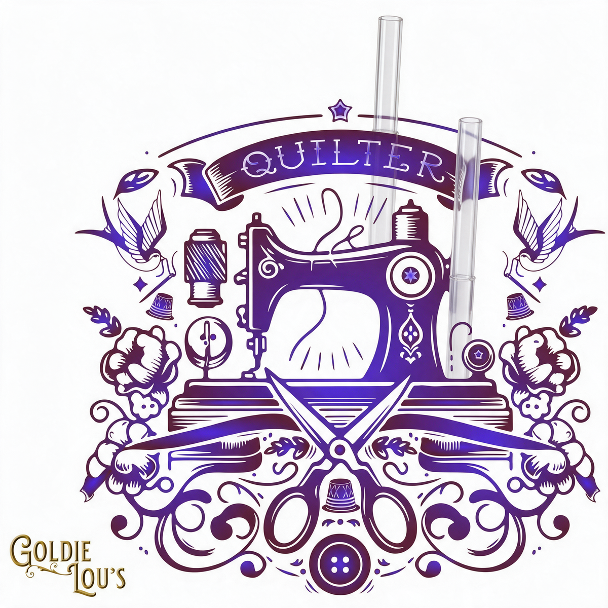 Tattoo Machine Quilter Skinny Tumbler