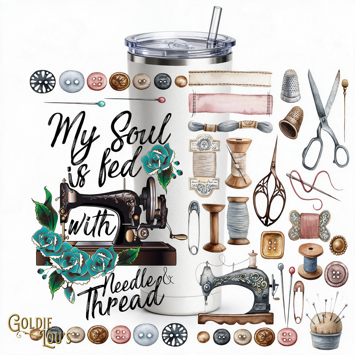 Needle and Thread Skinny Tumbler
