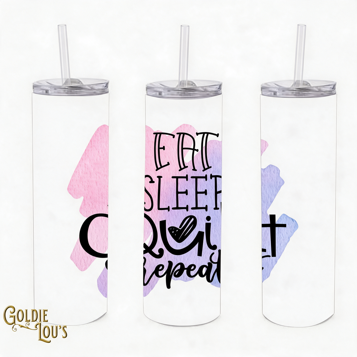 Eat Sleep Quilt Skinny Tumbler