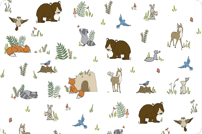 Sweet Melody Designs Woodland Pals Digital Cuddle® Snow 58/60" Fabric Per Yard