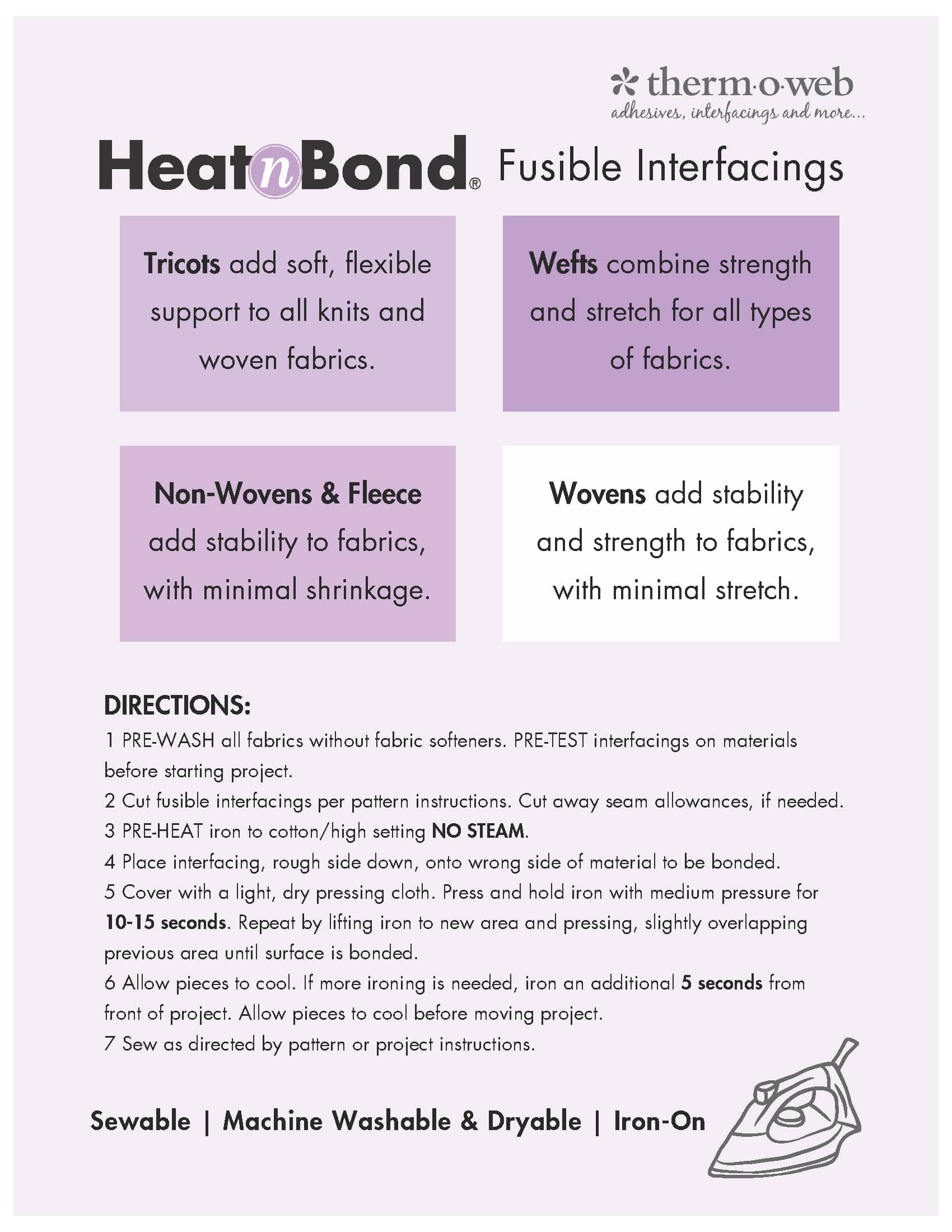 HeatnBond Fusible Fleece, White 45 in