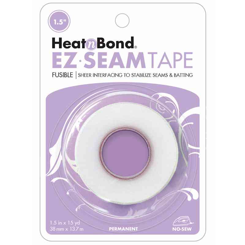 HeatnBond EZ-Seam Iron-On Fusible Sheer Batting and Seam Tape, 1.5" x 15 Yards