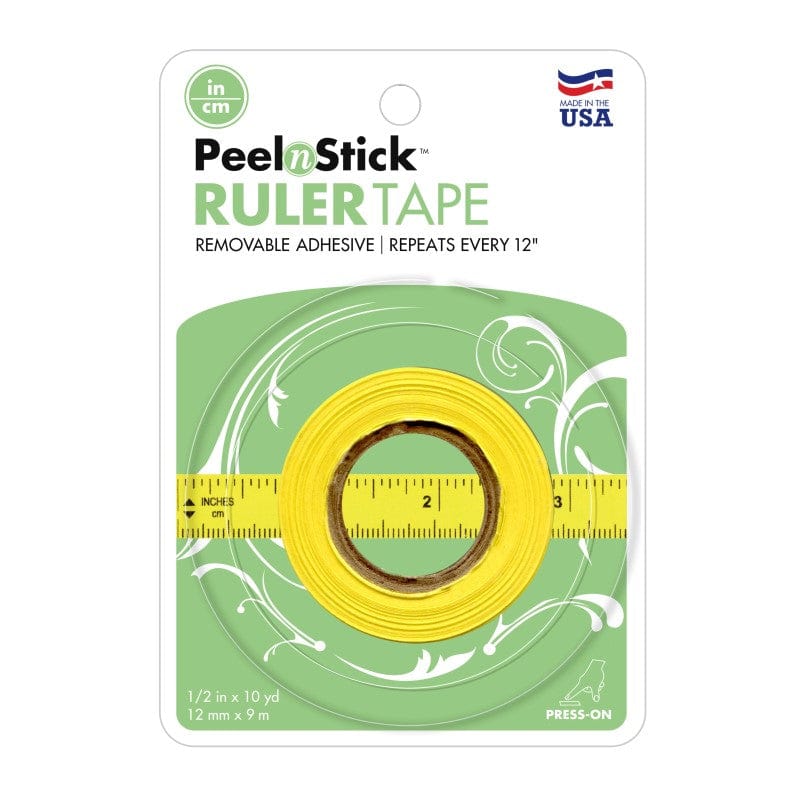 PeelnStick Removable Ruler Tape Imperial + Metric, 1/2 in x 10 yds