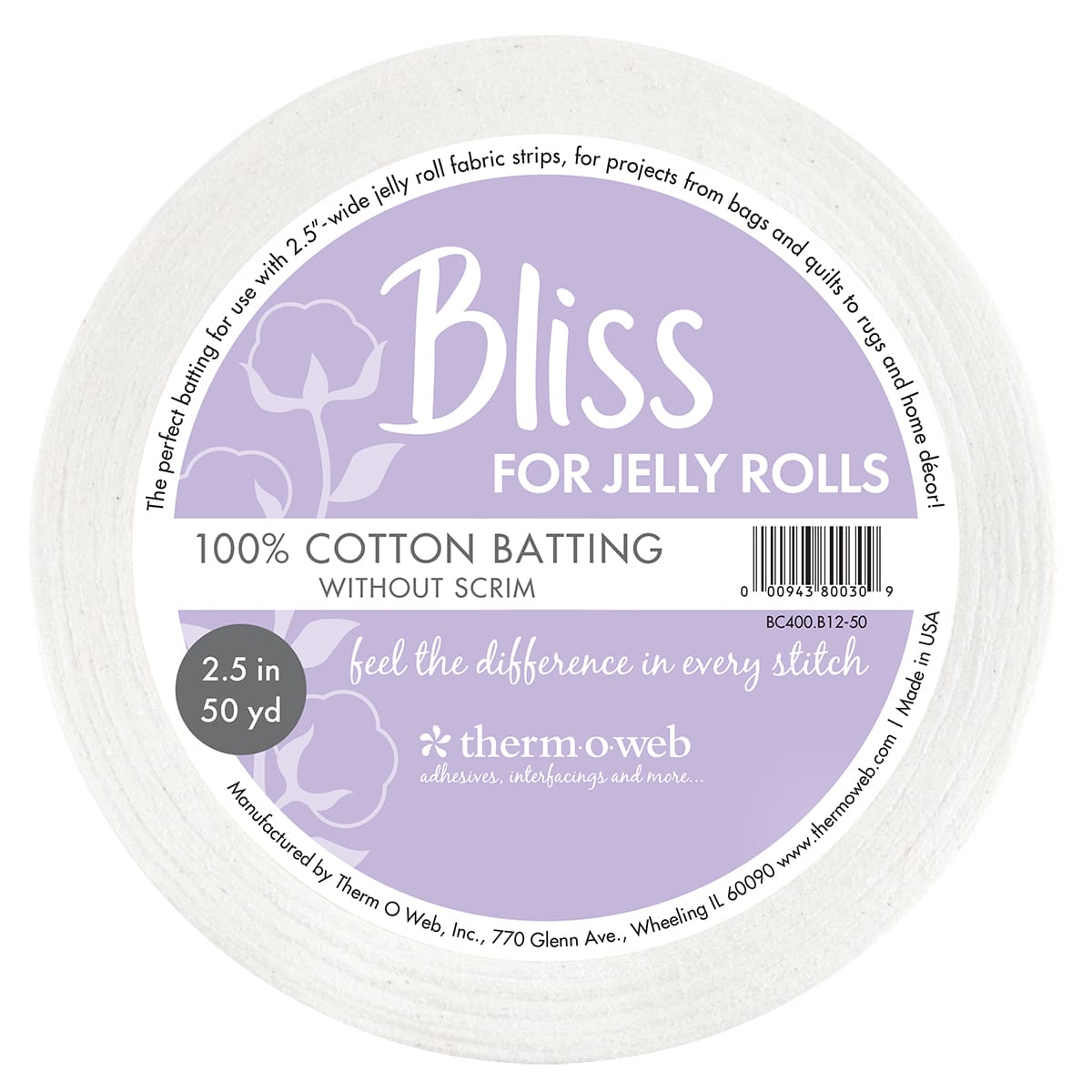 Bliss for Jelly Rolls 100% Cotton 2.5 in x 50 yd