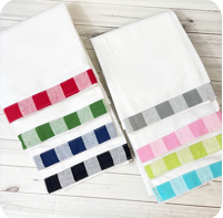 AAB Vintage Turquoise Gingham Dishtowel