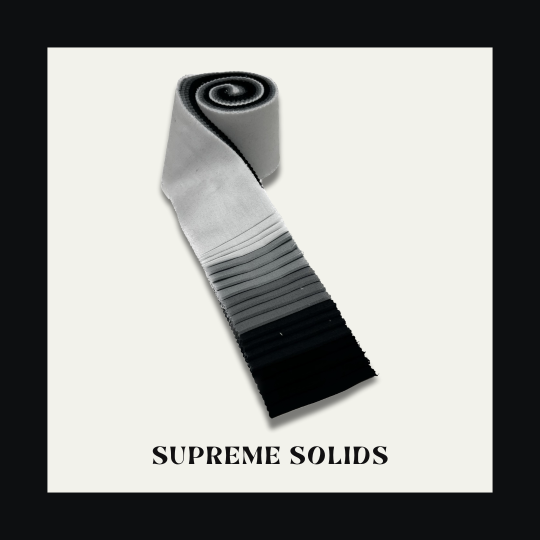 Black, Grey, White - Supreme Solids - 2.5" Roll - Black/White/Grey (20 cuts)