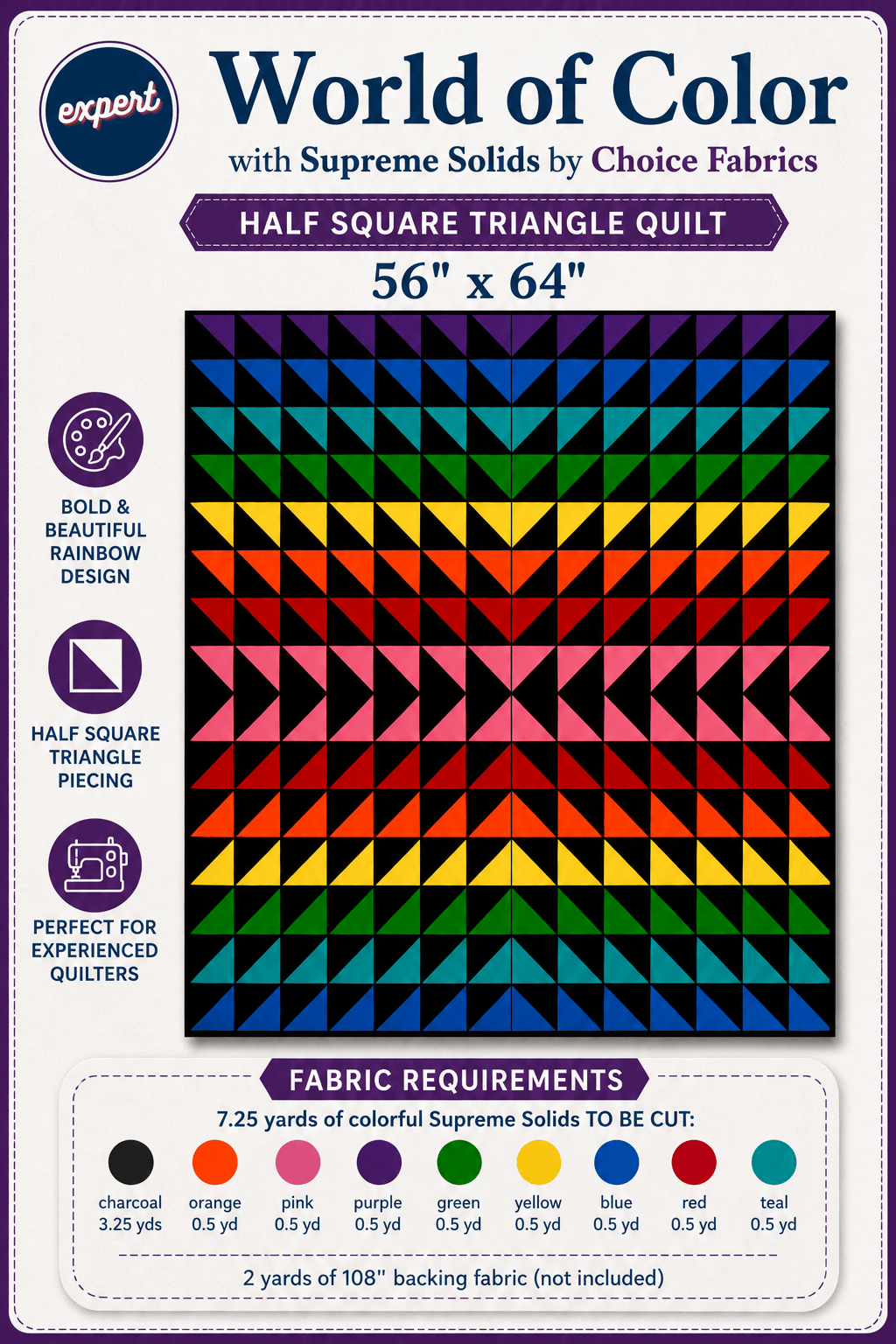 World of Color Quilt Kit - Supreme Solids Edition