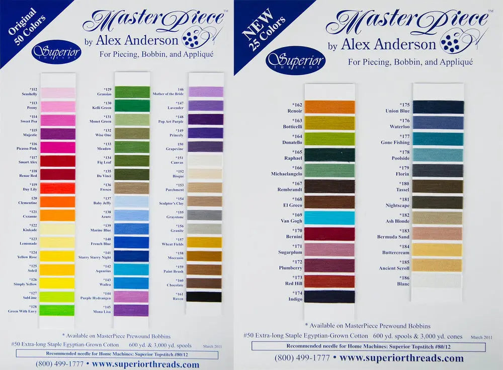 MasterPiece Thread Color Card - Linda's Electric Quilters