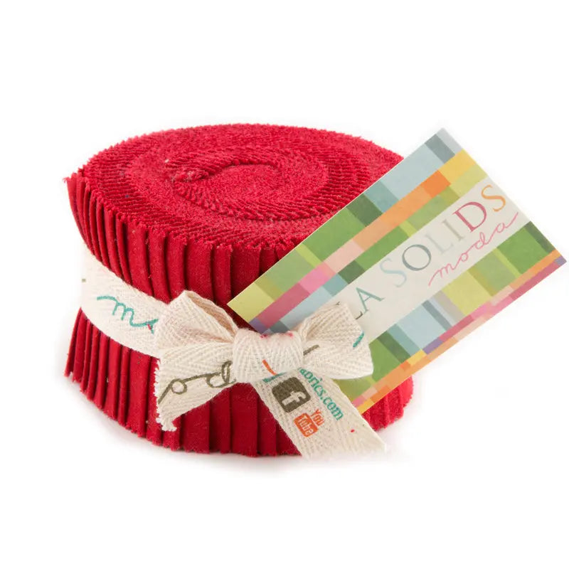 Red Bella Solids Junior Jelly Roll Moda Fabrics & Supplies