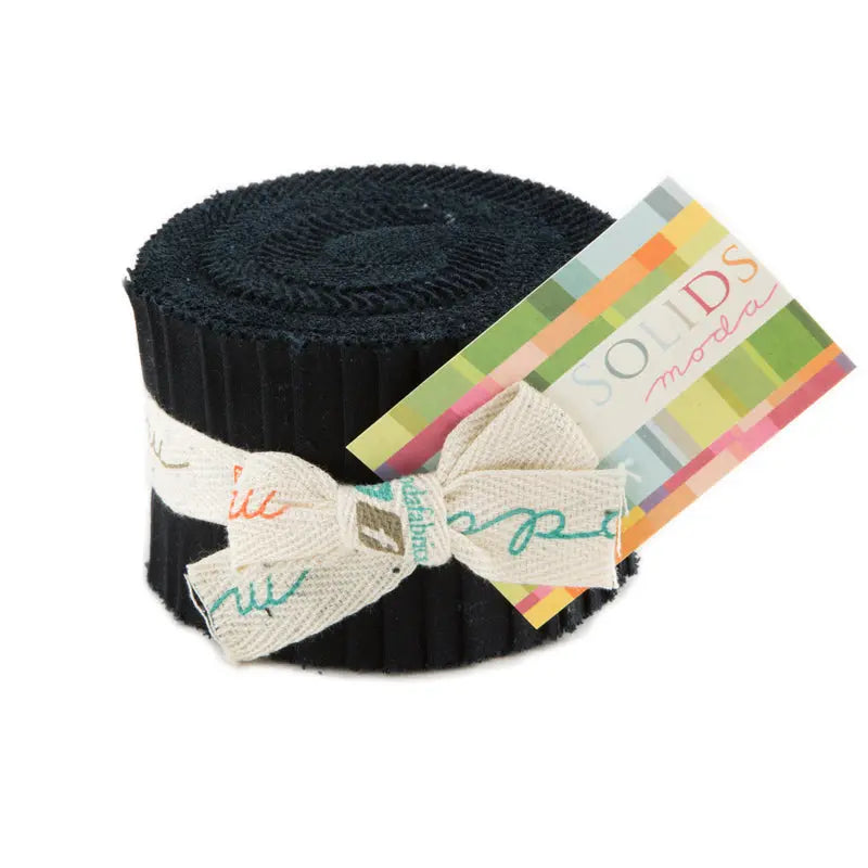 Black Bella Solids Junior Jelly Roll Moda Fabrics & Supplies