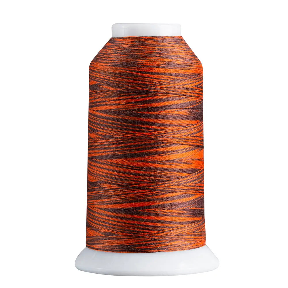 Orange & Brown quilting and decorative stitching thread. Superior Spirit is a variegated, lint-free, matte-finish, smooth 40-wt. 3 filament polyester thread. Choose color options to match school or team colors and stitch a quilt for your favorite athlete or fan. Perfect for T-shirt quilts or embroideries. Pair with So Fine! as a bobbin thread for perfect stitches.
