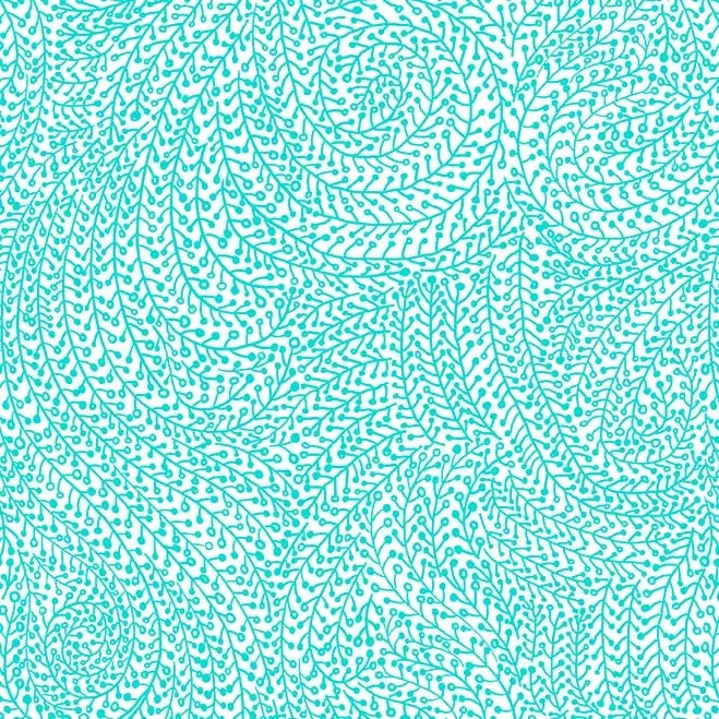 Blue Aqua Vine Maze Cotton Wideback Fabric Per Yard Michael Miller Fabrics