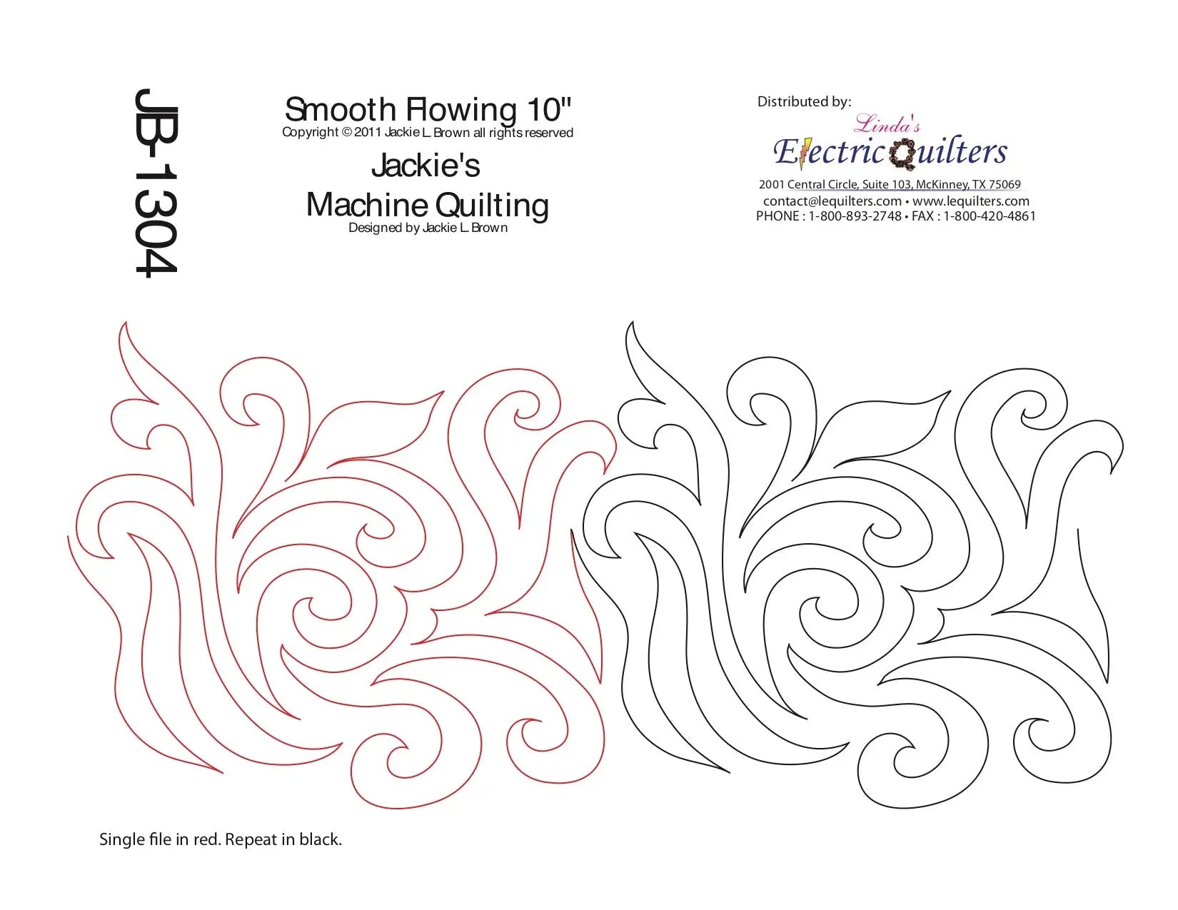 1304 Smooth Flowing Pantograph by Jackie Brown - Linda's Electric Quilters